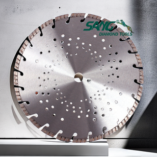 350 mm -es gyémánt lézerbeton vágó fűrészpenge turbószegmenssel