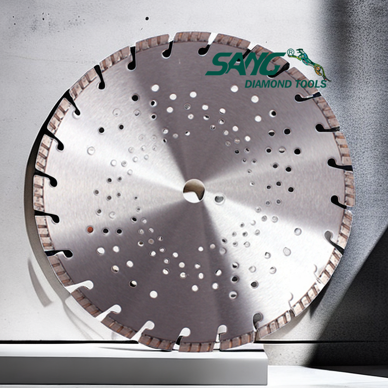 350 mm -es gyémánt lézerbeton vágó fűrészpenge turbószegmenssel