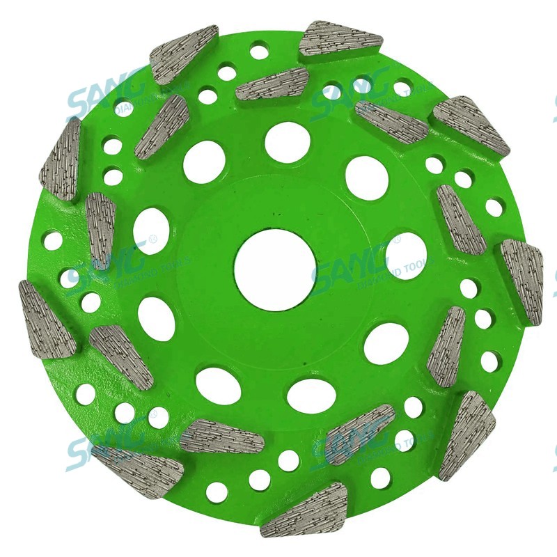 Nagy teherbírású 125 mm 180 mm 5 hüvelyk 7 hüvelyk 20 szemcsés menetes Arbor Diamond Cup kerék