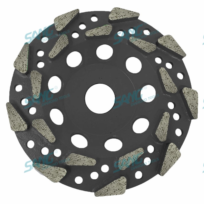 Nagy teherbírású 125 mm 180 mm 5 hüvelyk 7 hüvelyk 20 szemcsés menetes Arbor Diamond Cup kerék