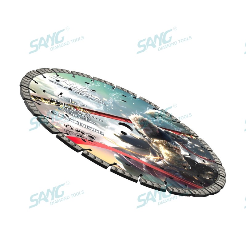 Sang Tools 350 mm 400 mm -es Arix szegmens betonvágó vágó tárcsa lézeres hegesztett gyémánt fűrészpenge kemény betonvágáshoz