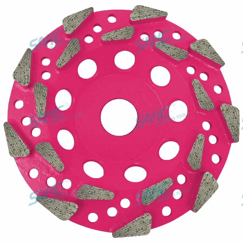 Nagy teherbírású 125 mm 180 mm 5 hüvelyk 7 hüvelyk 20 szemcsés menetes Arbor Diamond Cup kerék