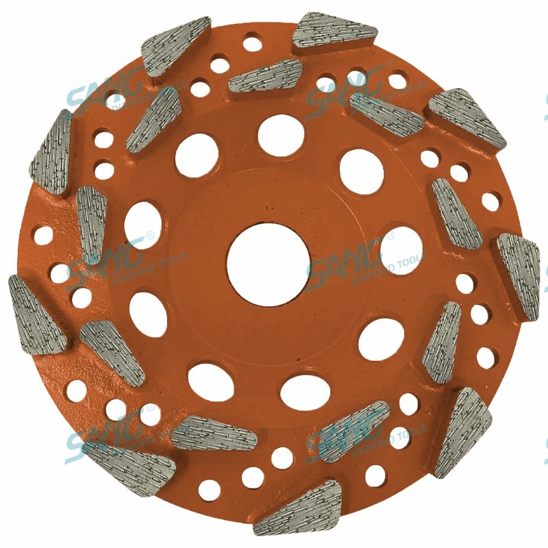 Nagy teherbírású 125 mm 180 mm 5 hüvelyk 7 hüvelyk 20 szemcsés menetes Arbor Diamond Cup kerék